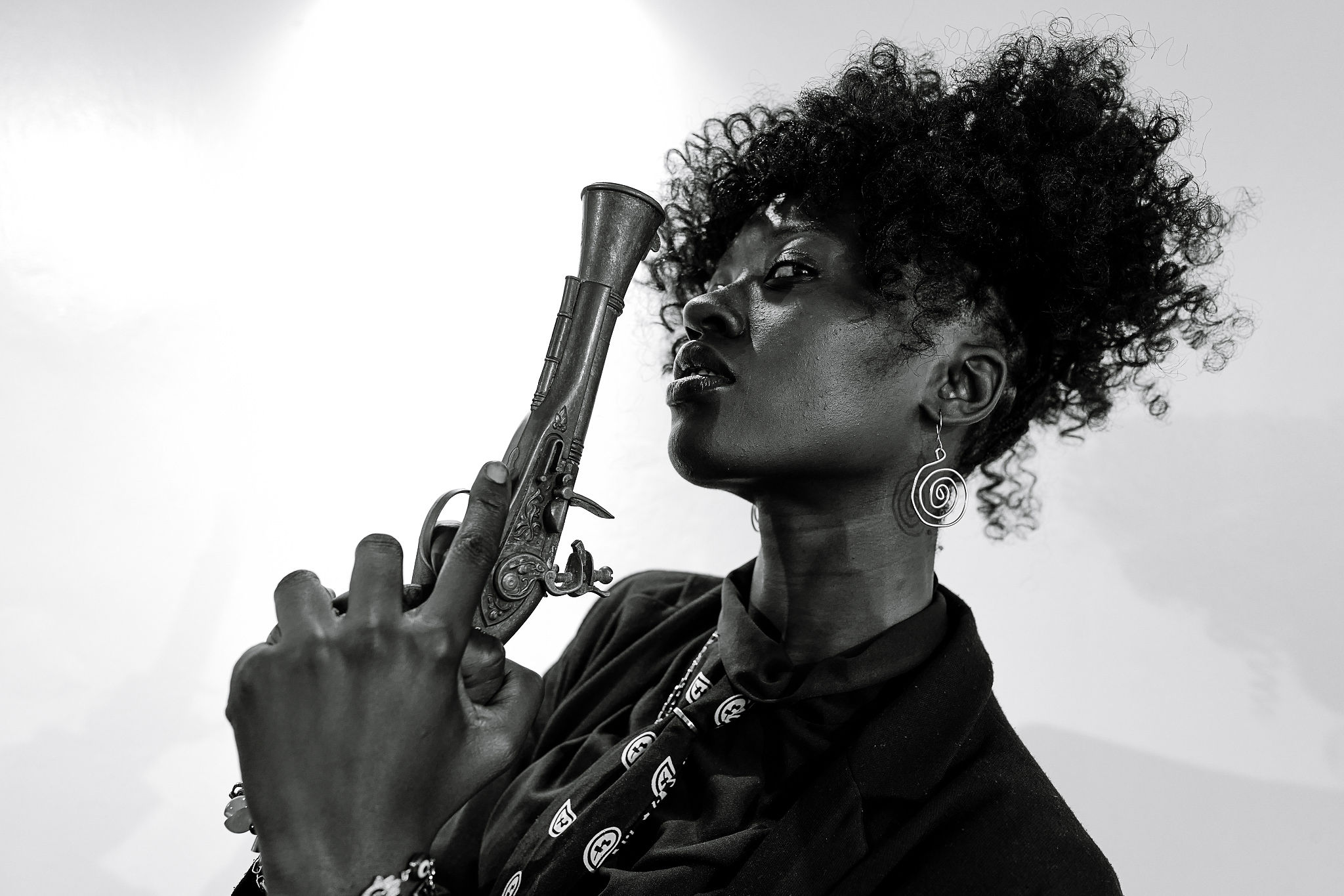 Black-and-white editorial portrait of Owirri